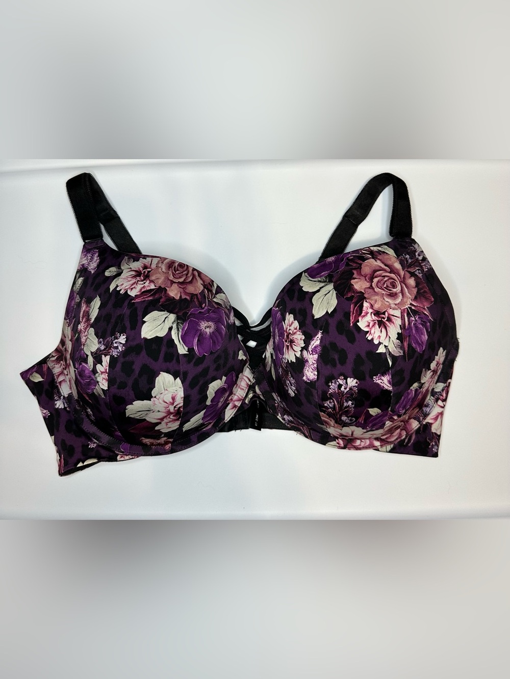 torrid Push Up Plunge Floral Lace-Up Underwire Bra - 40ddd